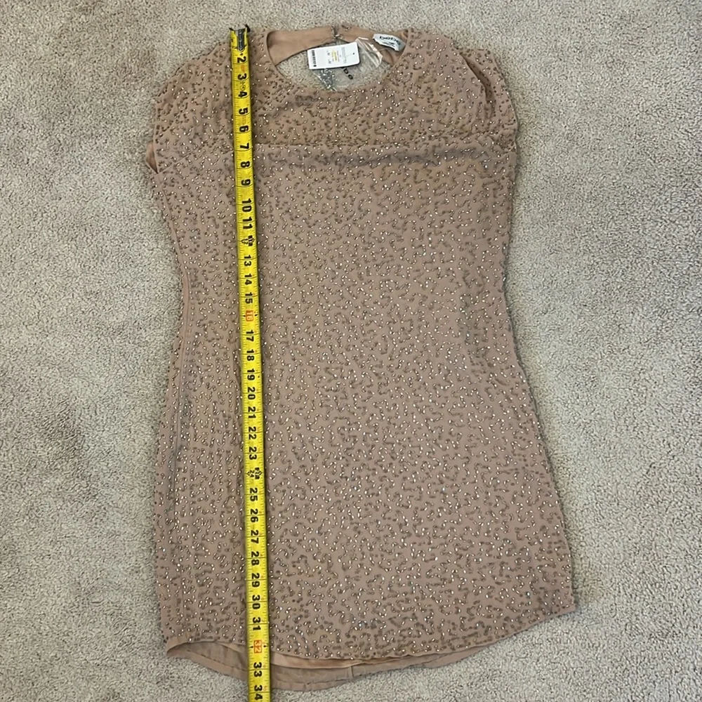 Bebe Beaded Open Back Dress Size Medium New With Tags - Picture 9 of 11